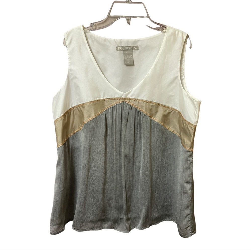 NOUVEAUX color block nylon/poly tank top.